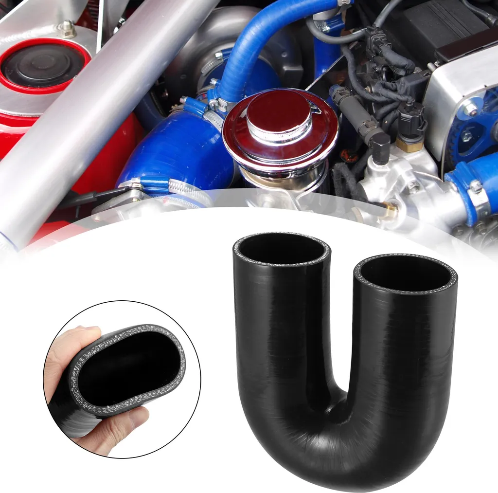 Durite Silicone Réductrice 180° - 63mm/2.5" Noir - Montage Intercooler