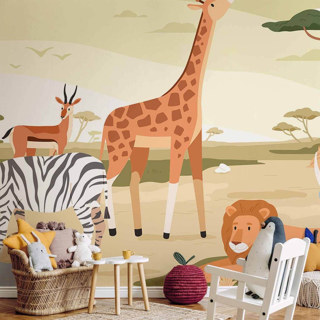 Vlies Fototapete - Animals From Jungle Vector Illustration 350x245 cm Tiere g-C-10133-a-a