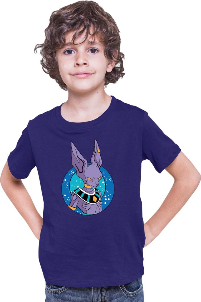 Kinder T-Shirt Dragon Anime Manga Ball Z Beerus 01, 3-4 Jahr - 104 / Dunkelblau