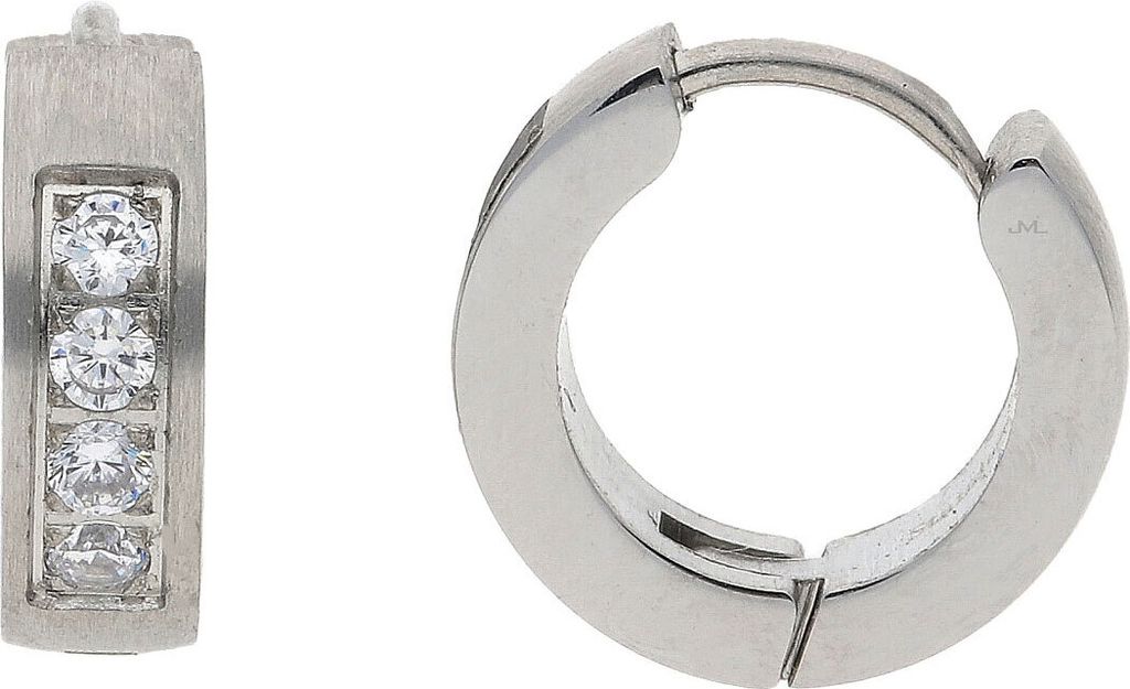 JuwelmaLux Creolen Edelstahl mit synth. Zirkonia JL45-06-0052