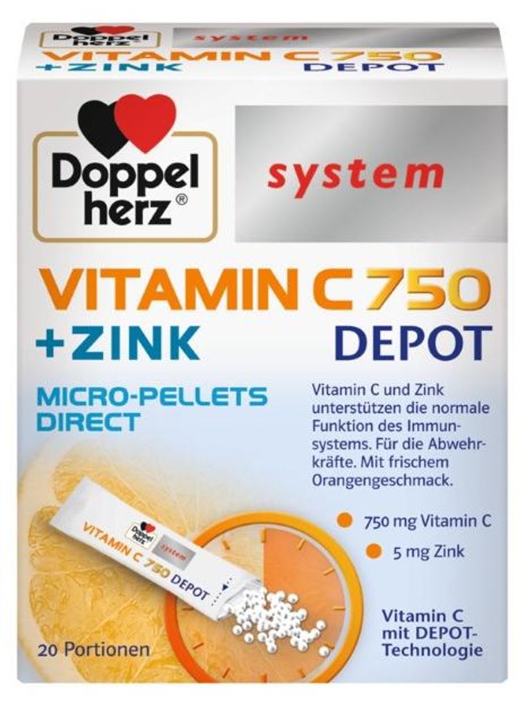 Doppelherz system Vitamin C 750 Depot + Zink Granulat, 20 Produktbild 