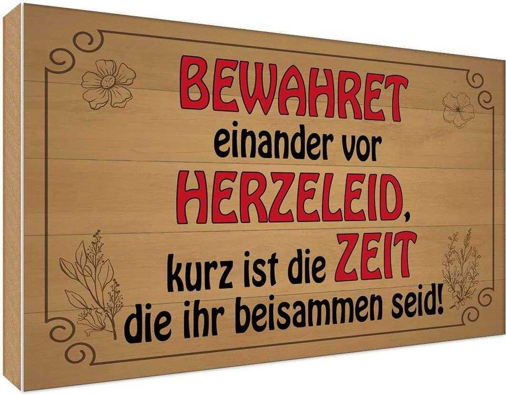 vianmo Holzschild 30x40 cm bewahret einander vor Herzeleid