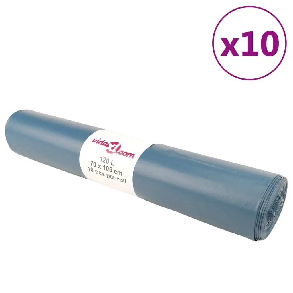 Sac poubelle 120L bleu lot de 100 contre les fuites et les déchirures