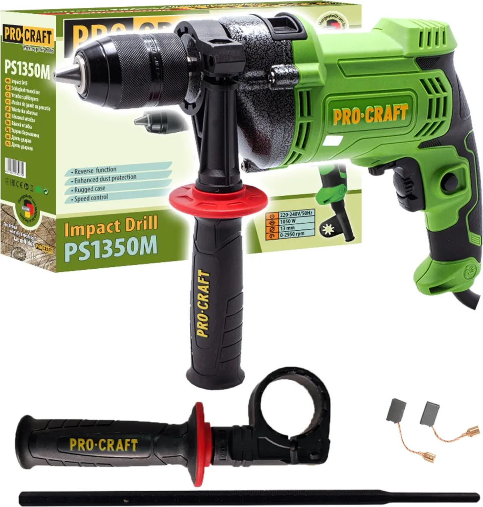 Perceuse à percussion Procraft PS1350M 1050W à variateur de vitesse