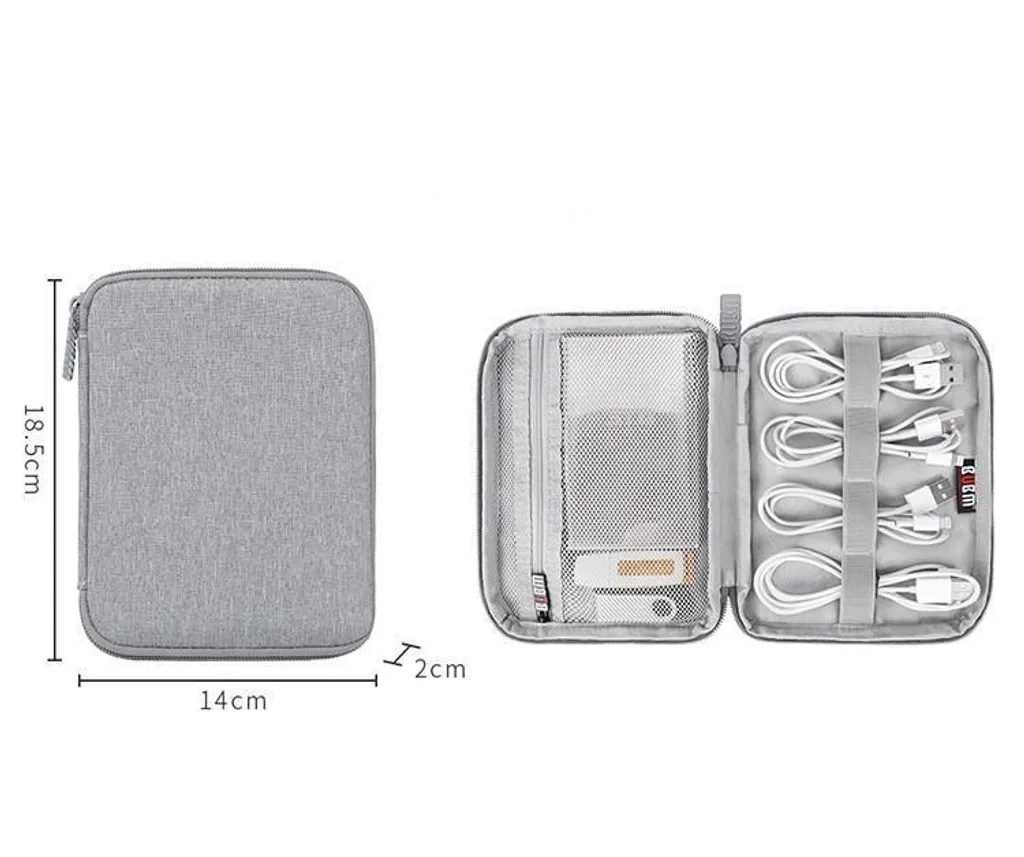 Custodia INF da Viaggio XS per Cavi e Gadget | Poliestere Grigio - 3