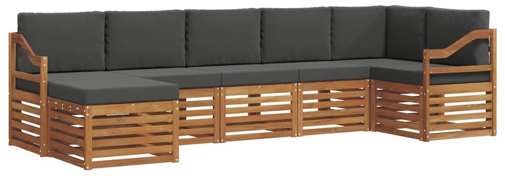 vidaXL Ecksofa Set 7 pcs Natur und Anthrazit Massivholz Akazie