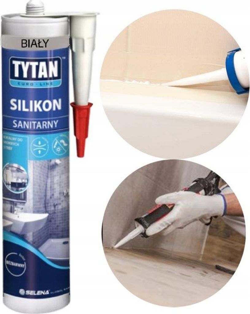 Weißes Sanitärsilikon EURO-LINE 280ml Tytan
