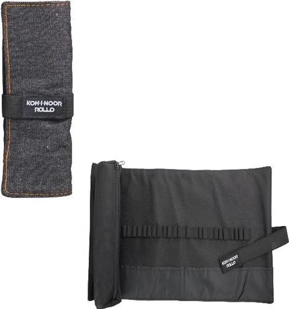 Trousse d'art roulée en Denim Noir - Pochette pour crayons et pinceaux