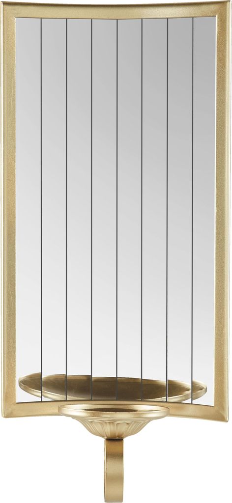 BELIANI Wand Kerzenhalter Gold aus Eisen mit Spiegel Modern Produktbild 
