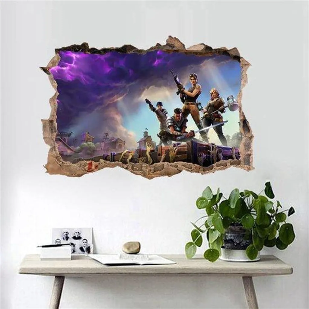 Déco Chambre Gaming : Sticker Mural 3D Autocollant pour Enfant et Ado