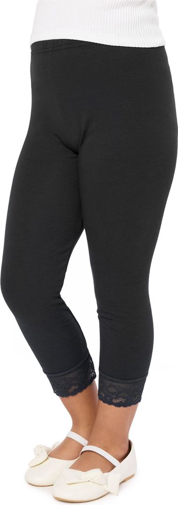 Merry Style Mädchen 3/4 Leggings MS10-293(Schwarz,110 cm)