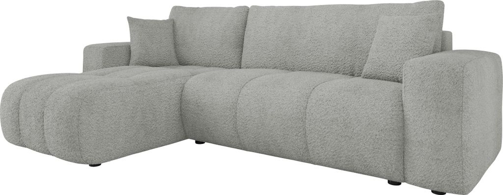 MIRJAN24 Ecksofa Furyn, Wohnzimmer Eckcouch mit Bettkasten und Schlaffunktion, L-Form, Seite Universal (Farbe: Coral 75)
