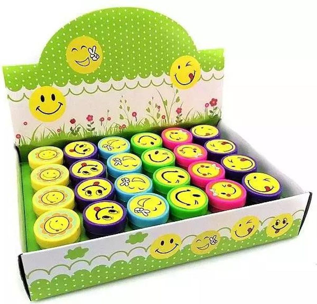 24-teiliges Stempel-Set mit verschiedenen Gesichter-Motiven