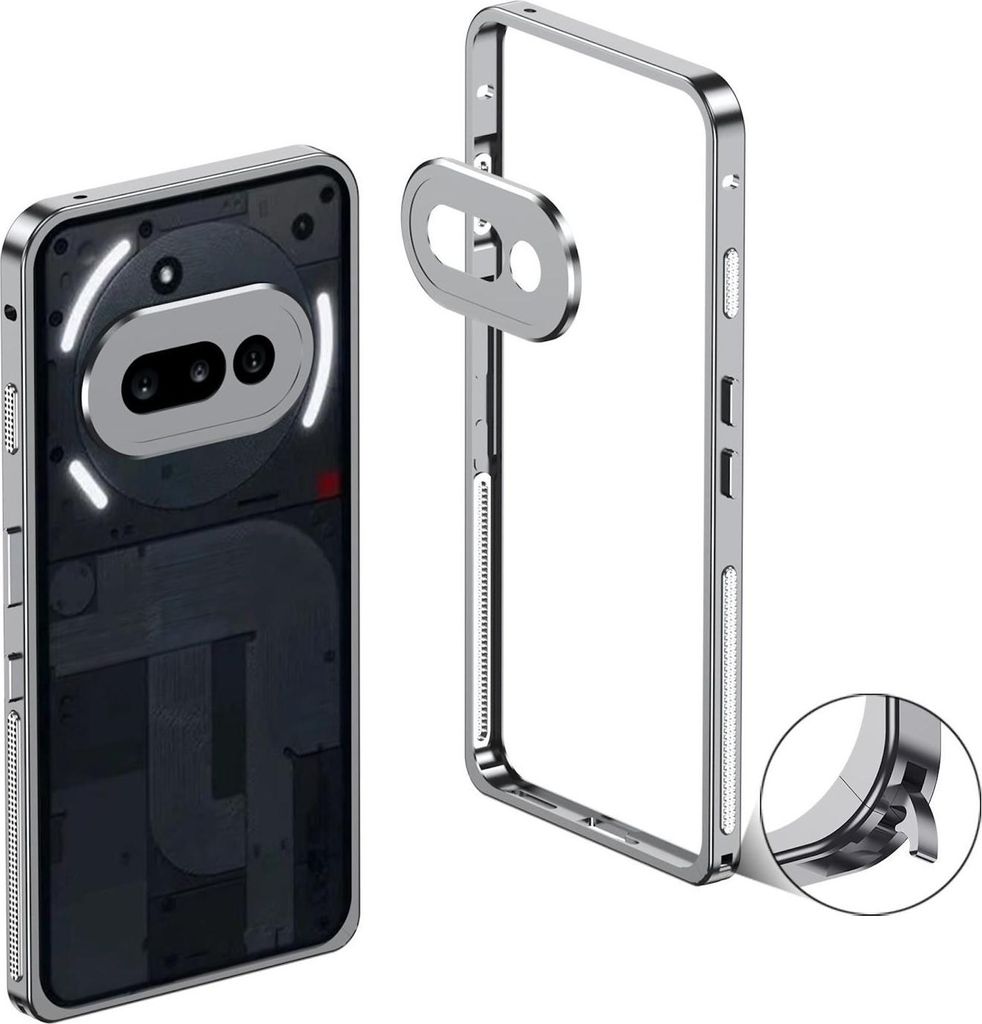 Für Nothing Phone 3a Metallrahmen Wärmeableitung Kamera Ring Schutz Hülle Grau
