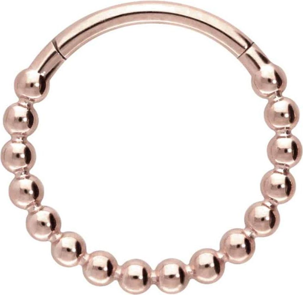 Ohrpiercing, Nasenpiercing, Septum Piercing Titan Segmentring Clicker KUGELN RoséGold Innendurchmesser: 12mm + Stabstärke: 1,2mm