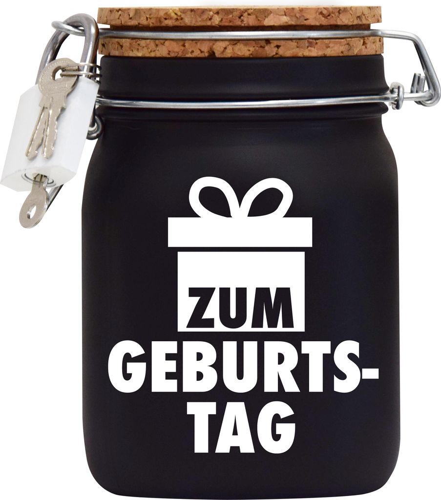 Spardose Geld Geschenk Ideen Zum Geburtstag Design2 Schwarz Größe2 1 Liter