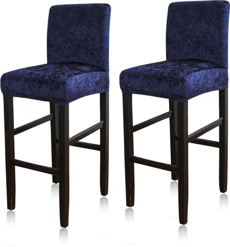 Barhocker-Abdeckungen, 2er-Set Stretch Thekenhöhe Beistellstuhl Slipcover-Schutz für Esszimmer Küche Cafe-Möbel Stuhl, Navy blau