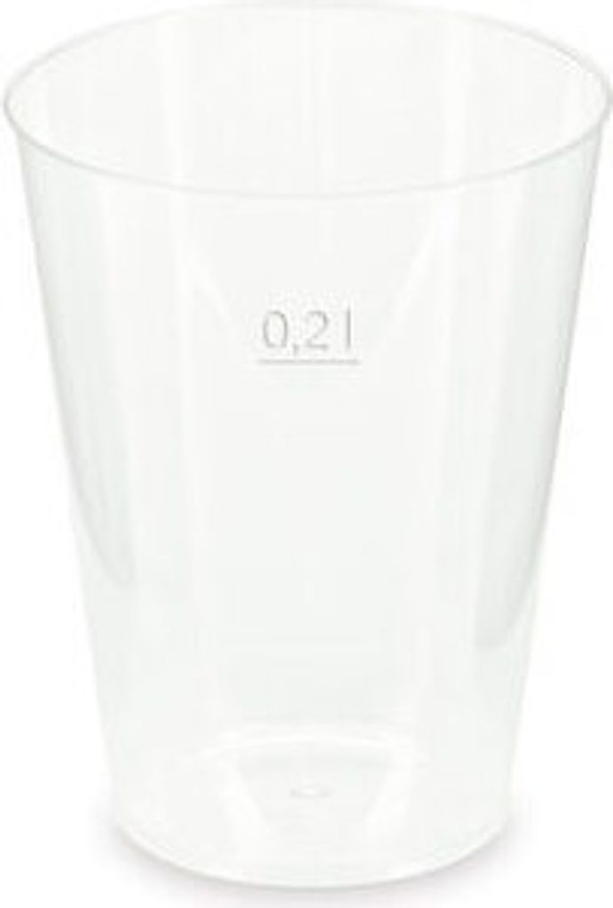 125x Mehrwegbecher Pfandbecher transparent stabil+ PP 0,2L Eichstrich Ø 76mm