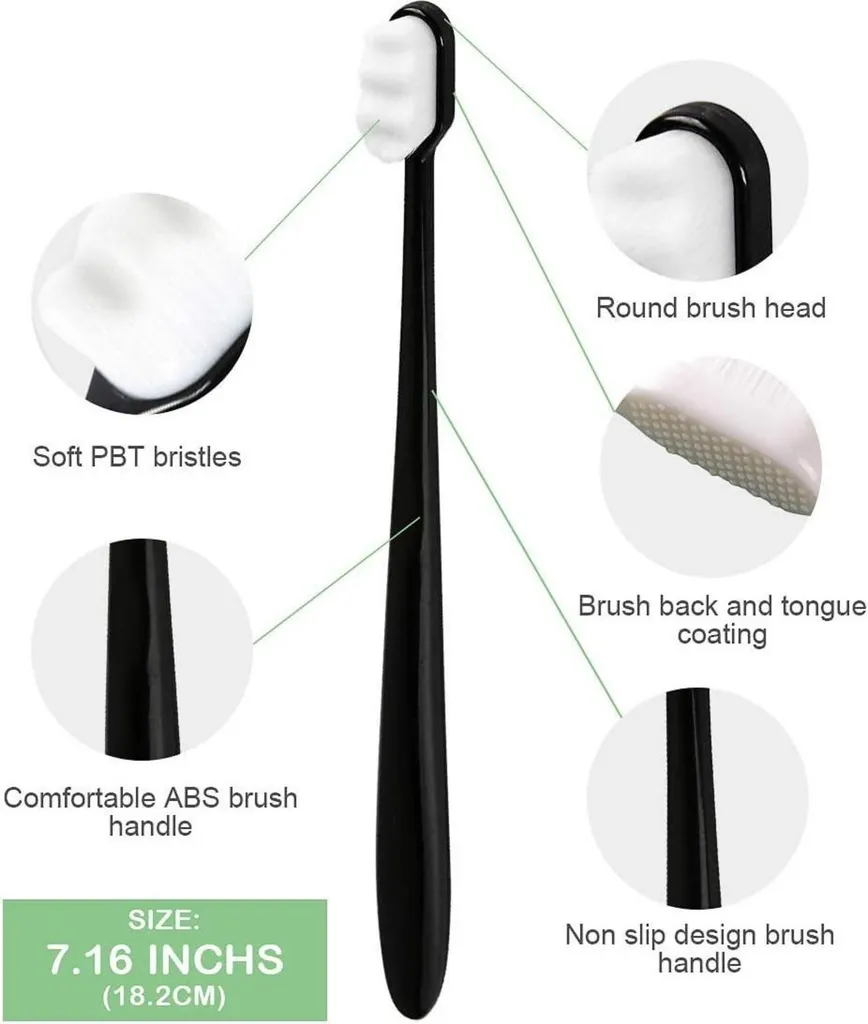 Brosse à Dents Micro-Nano avec 20000 Poils Souples pour Gencives, 6 Pcs - 4
