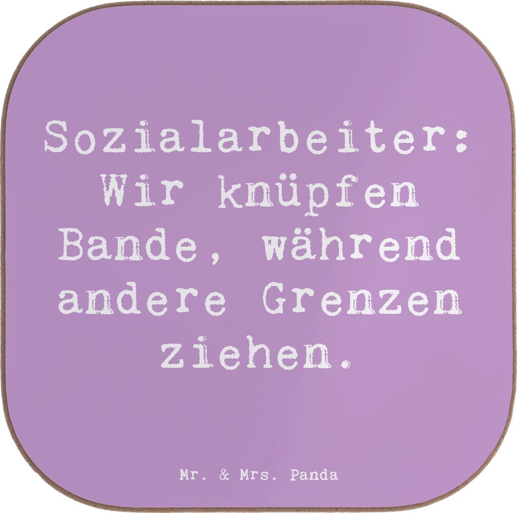 Mr. & Mrs. Panda unterleger Spruch Sozialarbeiterin Bande knüpfen - Lavendeltraum - Geschenk, gläseruntersetzer, Berufsliebe, Tischschoner, Coast...