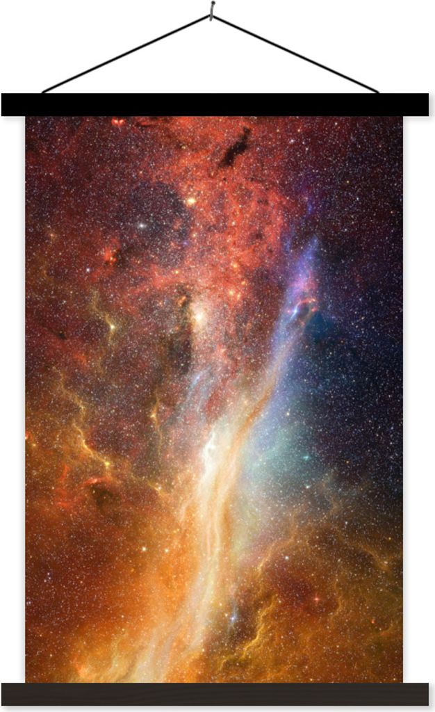 MuchoWow Textilposter Raum - Licht - Sterne 60x90 cm mit schwarzem Rahmen - Poster Wohnzimmer