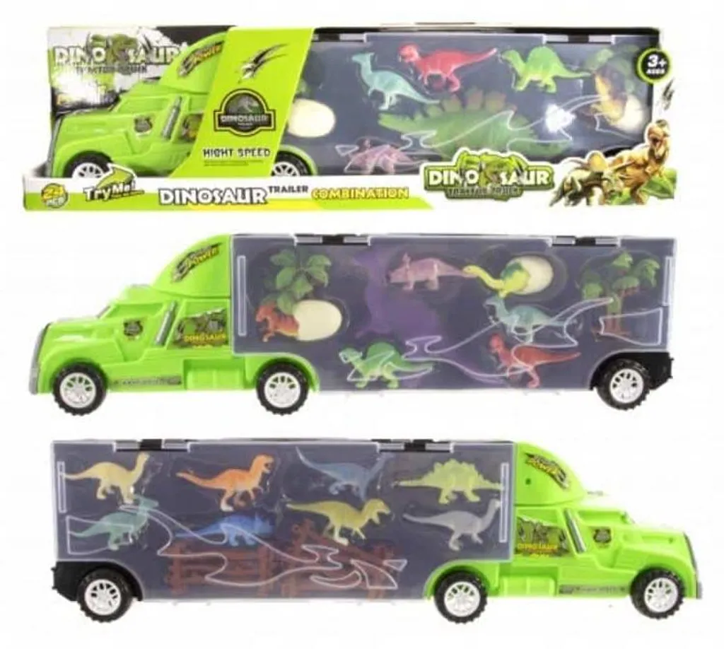 Camion de dinosaure 47 cm Jonotoys : fini le désordre, 24 pièces