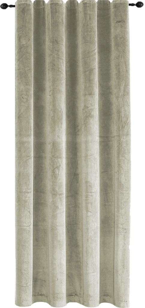 Vorhang Kräuselband Sand Beige Verdunkelung 300x245 cm Samt weich blickdicht Gardine
