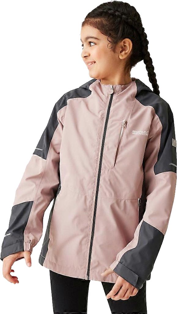 Regatta - "Calderdale II" Jacke, wasserfest für Kinder RG9741 (140) (Dunkelrosa/Mittelgrau)