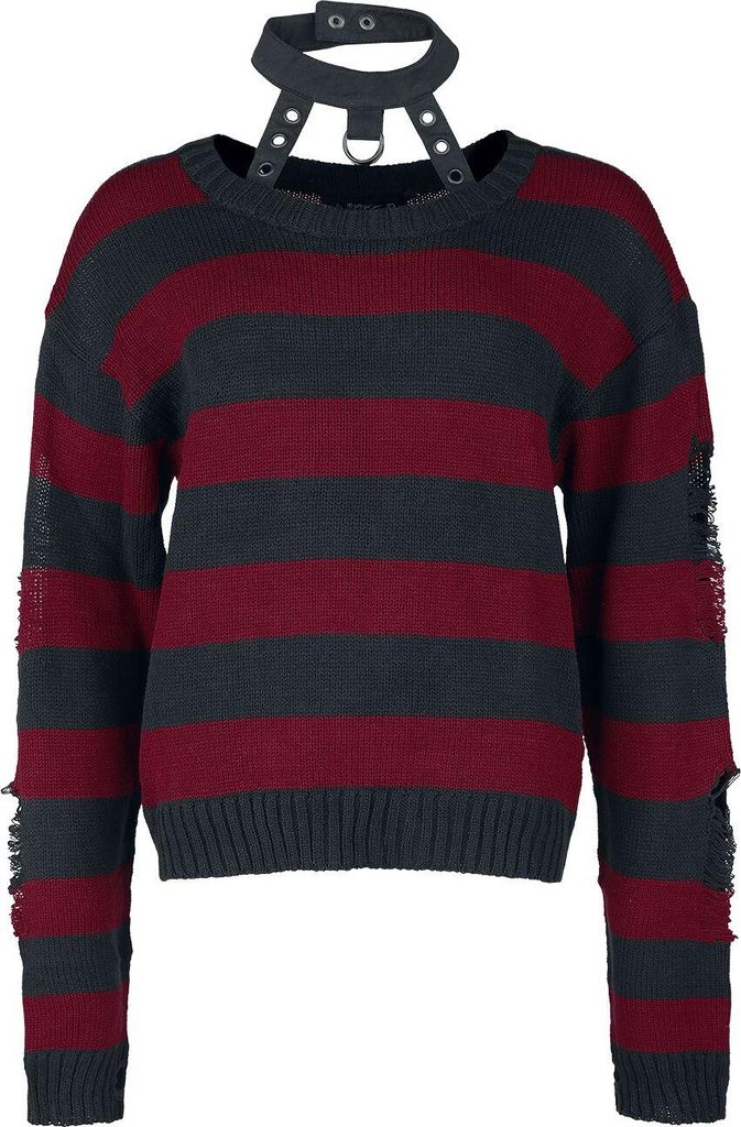 Heartless Strickpullover Damen Vision Top schwarz/rot XS Produktbild 