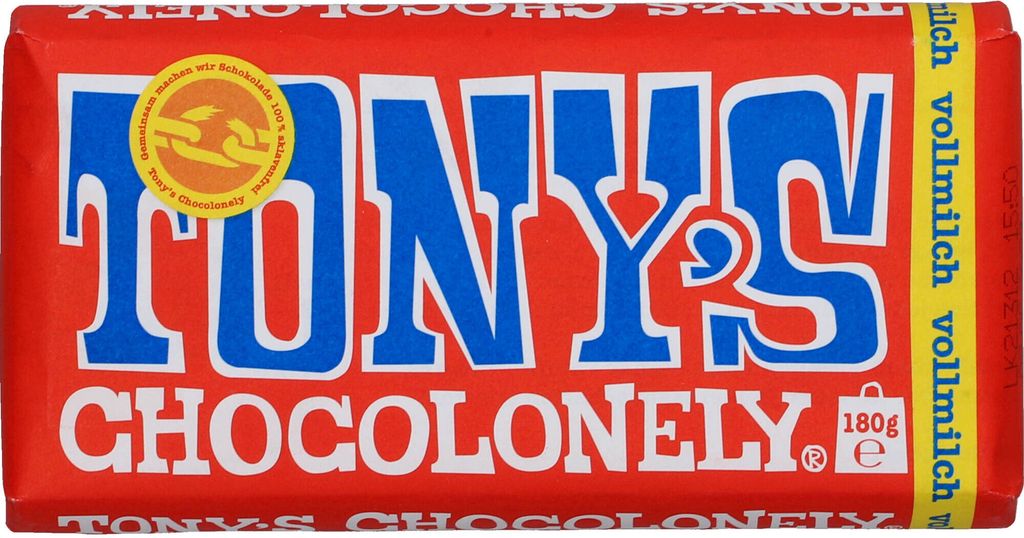 Tony ́s Chocolonely - Weiße Schokolade mit Himbeer und Knisterzucker, 180g