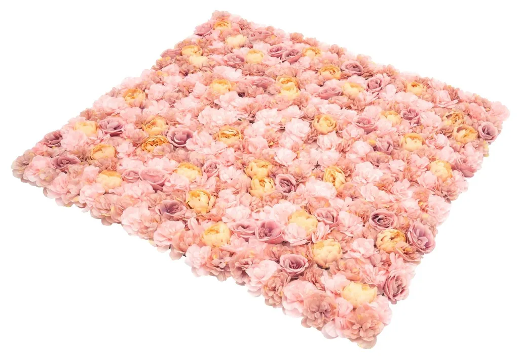Mur de fleurs roses artificielles pour décoration murale intérieure 3D