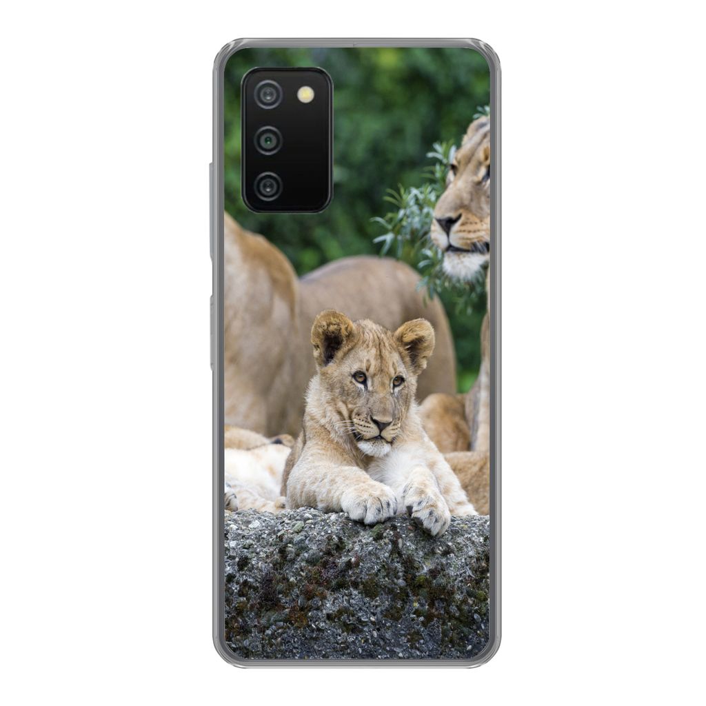 MuchoWow Handyhülle Schutzhülle Hülle für Samsung Galaxy A03s Löwen - Tiere - Jungtiere Silikon Softcase Handy Hülle - Schutz