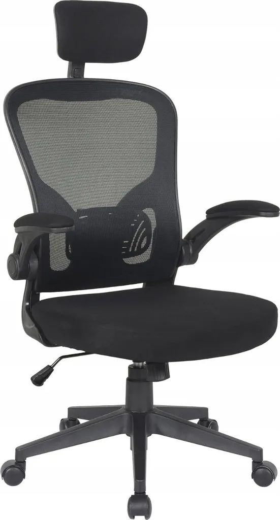 Sedia da ufficio ALEX, sedia girevole ergonomica, schienale in rete, comodi braccioli, robusta base cromata, nera, per l'ufficio e l'home office