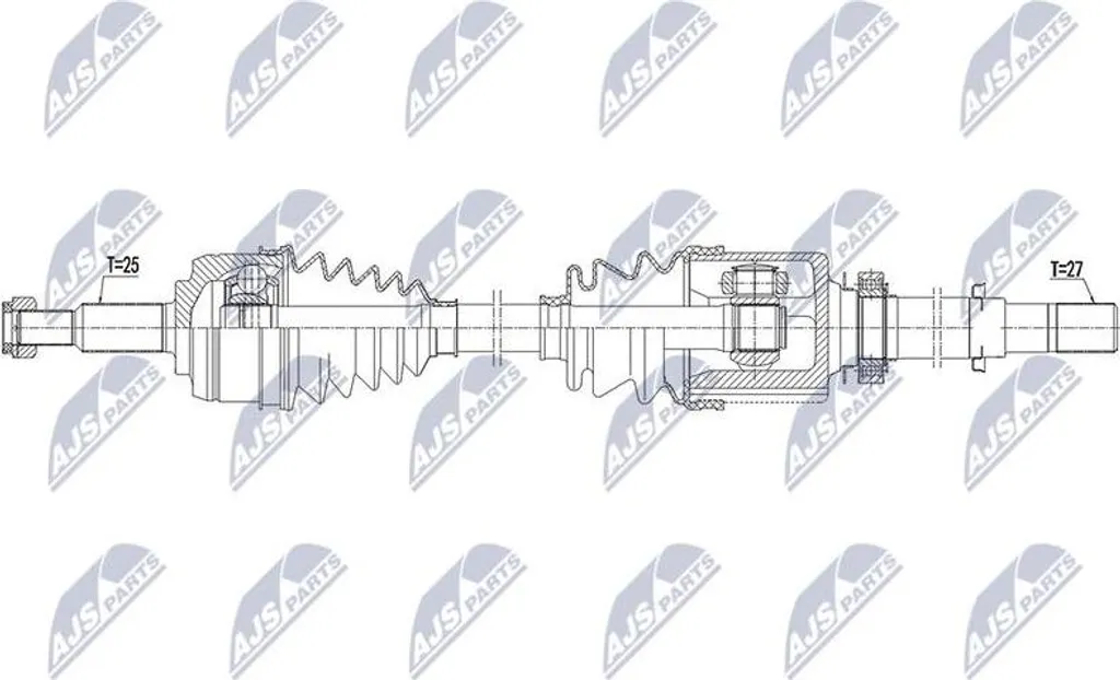 Cardan de transmission NTY pour Renault Megane et Fluence 8200896393