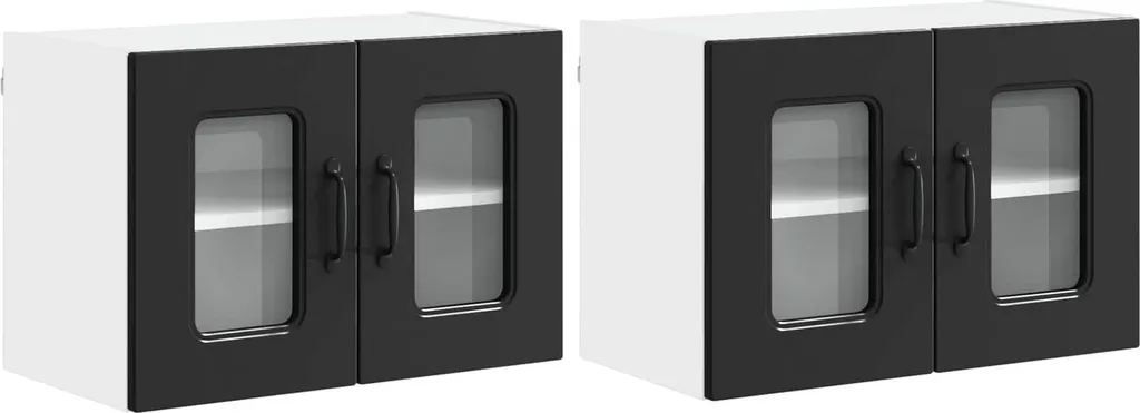 vidaXL Armadio Cucina Nero 2 Pezzi 60x31x40 cm - Pensile Moderno