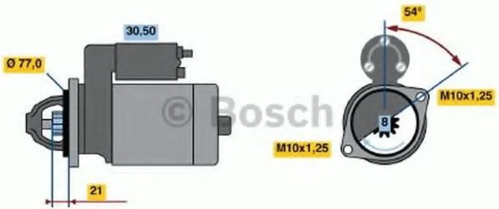 Démarreur Bosch Haute Fiabilité 0986022591 - Puissance de 1.2kW
