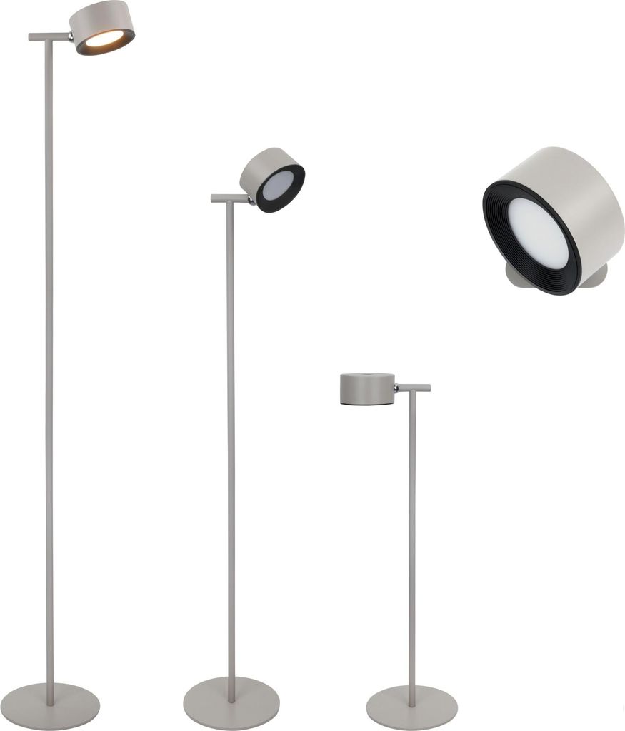 MeLiTec LED-Stehleuchte ST55, USB-C, aufladbar, moderne Stehlampe, minimalistisches Design, auch als Tischleuchte Farbe: Beige