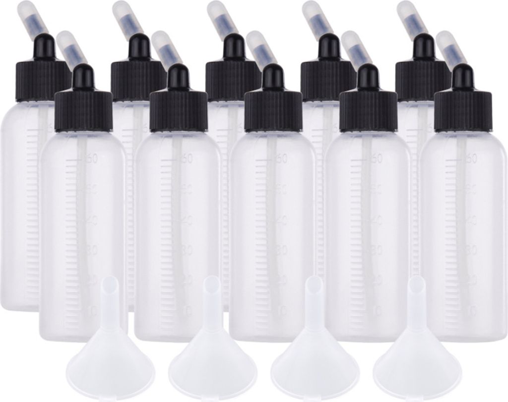 10pcs 65ccm Airbrush Lackflasche Wärme-resistent klare Maßstab mit mehreren Gebrauch