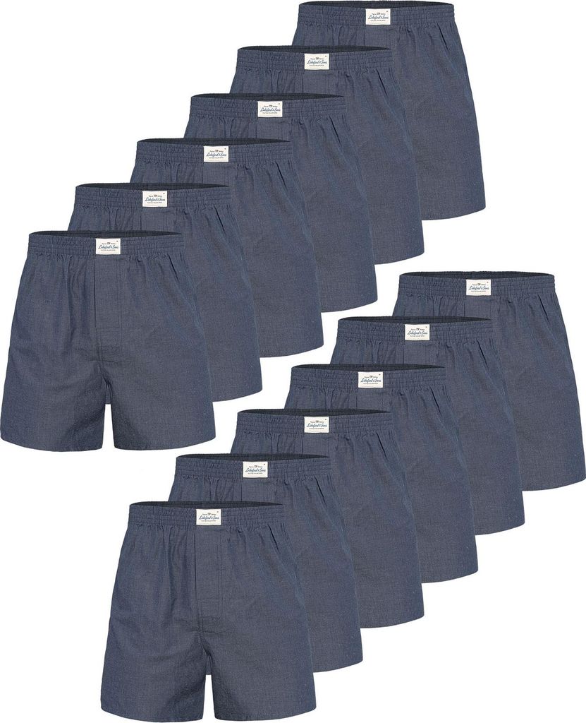 Lakeford & Sons American Boxershorts Herren 12-Pack in klassischen Designs dunkelblau - Größe S