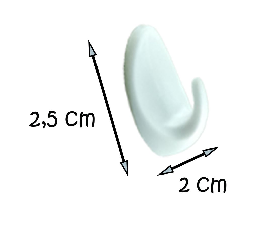 Háček bílý samolepicí 2,5cm 9ks Obrázek produktu 