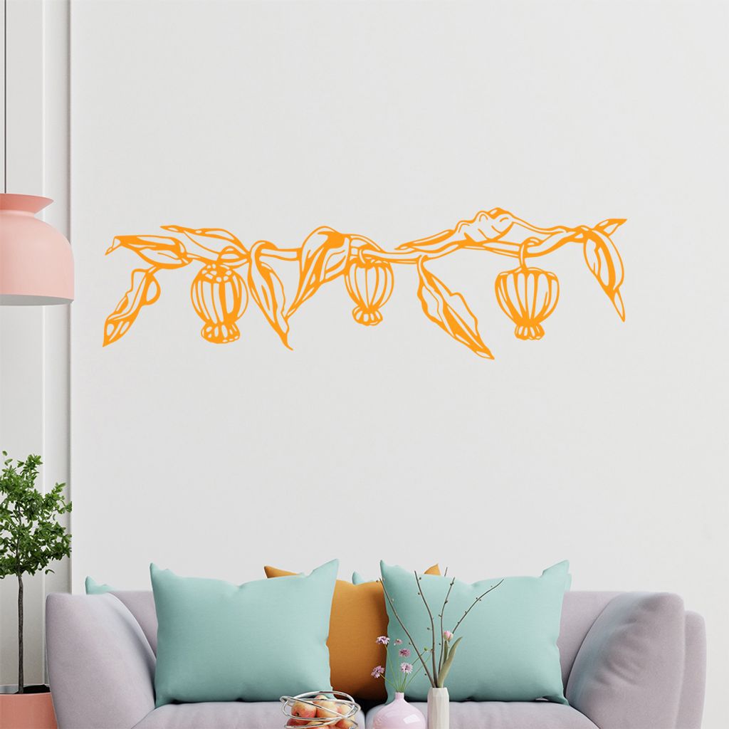 Blume - Ranken Wandtattoo in 6 Größen - Wandaufkleber Wall Sticker - Dekoration, Küche, Wohnzimmer, Schlafzimmer, Badezimmer