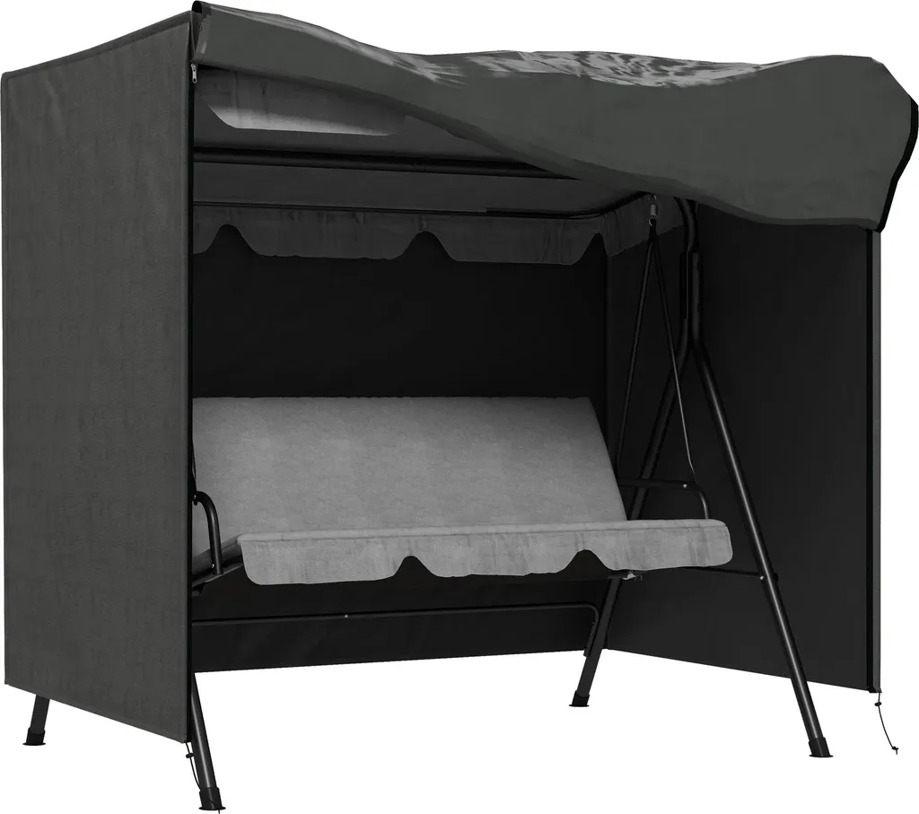 Housse balancelle 3 places Fortuna Lai en tissu Oxford 420D gris foncé