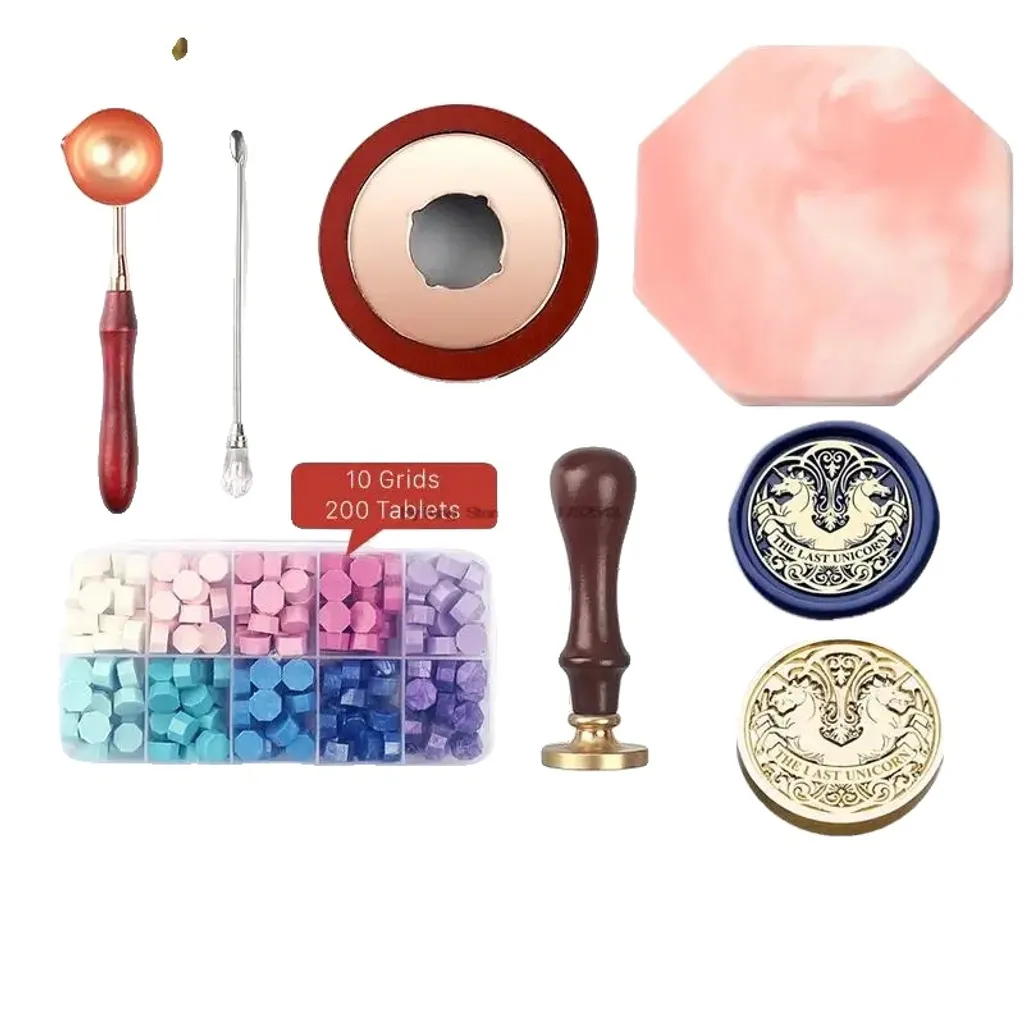 Set di ceralacca, 24 colori, kit per il bricolage, set di 7 pezzi per la sigillatura n. 11
