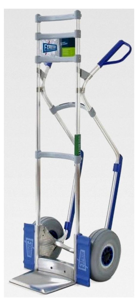 Vollmontierte Alu Sackkarre für Getränkekisten und Fässer - 250kg - pannensichere Vollgummireifen - Schaufel L 18 x B 23,5 cm