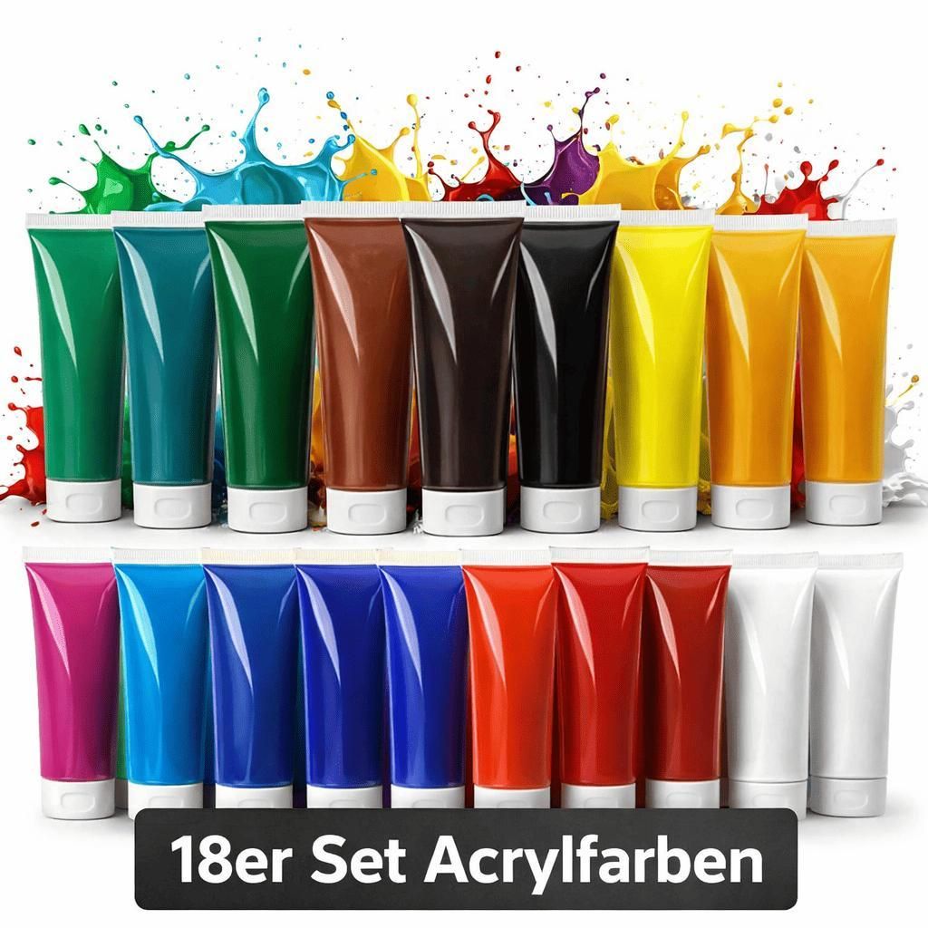Acrylfarbe 18 Stück Malfarbe Künstlerfarbe Acrylfarben Produktbild 