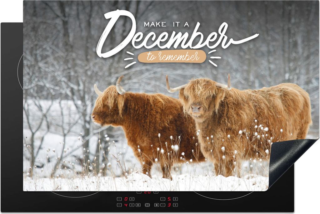 KitchenYeah Herdabdeckplatte Sprichwörter - 'Mach einen unvergesslichen Dezember' - Zitate , 80x52cm, Küche Deko, Glaskeramikkochfeld Herdabdec...