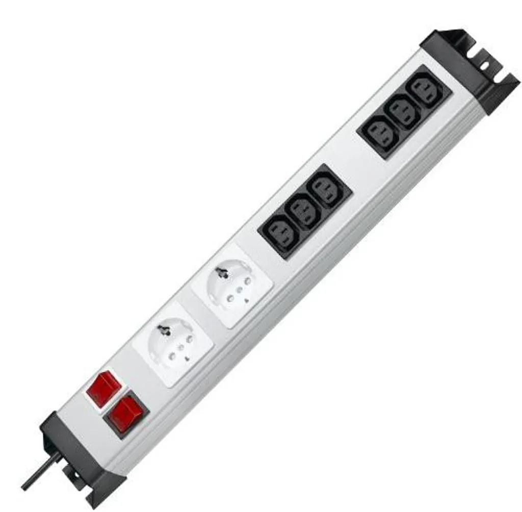 Kopp Powerversal Prise Multiple 2x3 IEC-320-C13 avec Interrupteur Noir