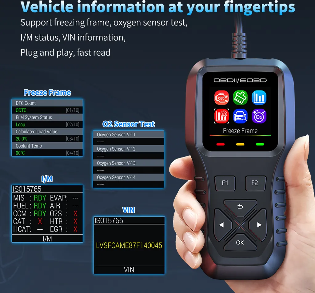 Lecteur de Code OBD2 Universel INF - Valise de Diagnostic Auto Moteur