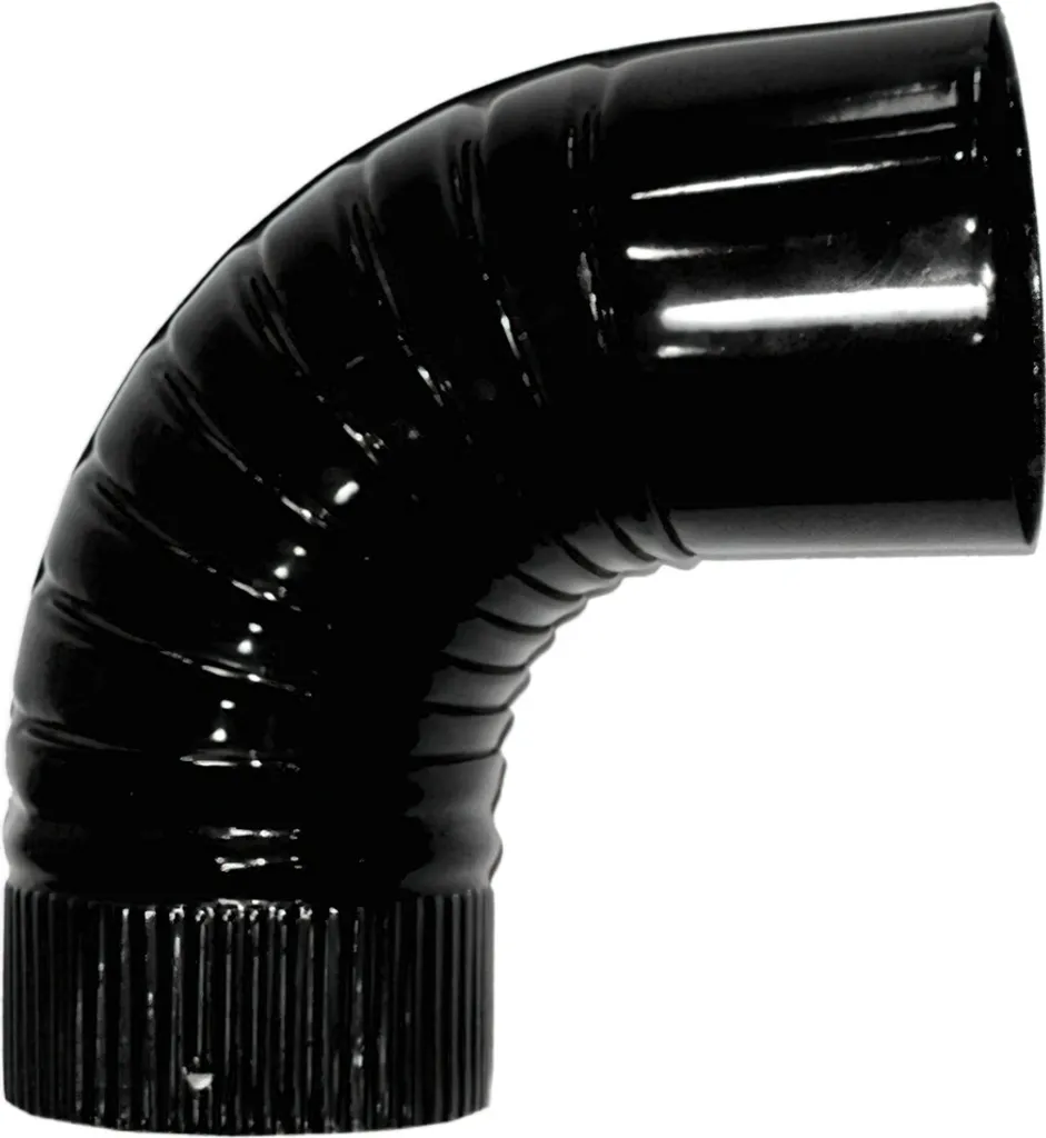 Curva 90° Smaltata Nera Ø 110mm per Canne Fumarie Stufe a Legna