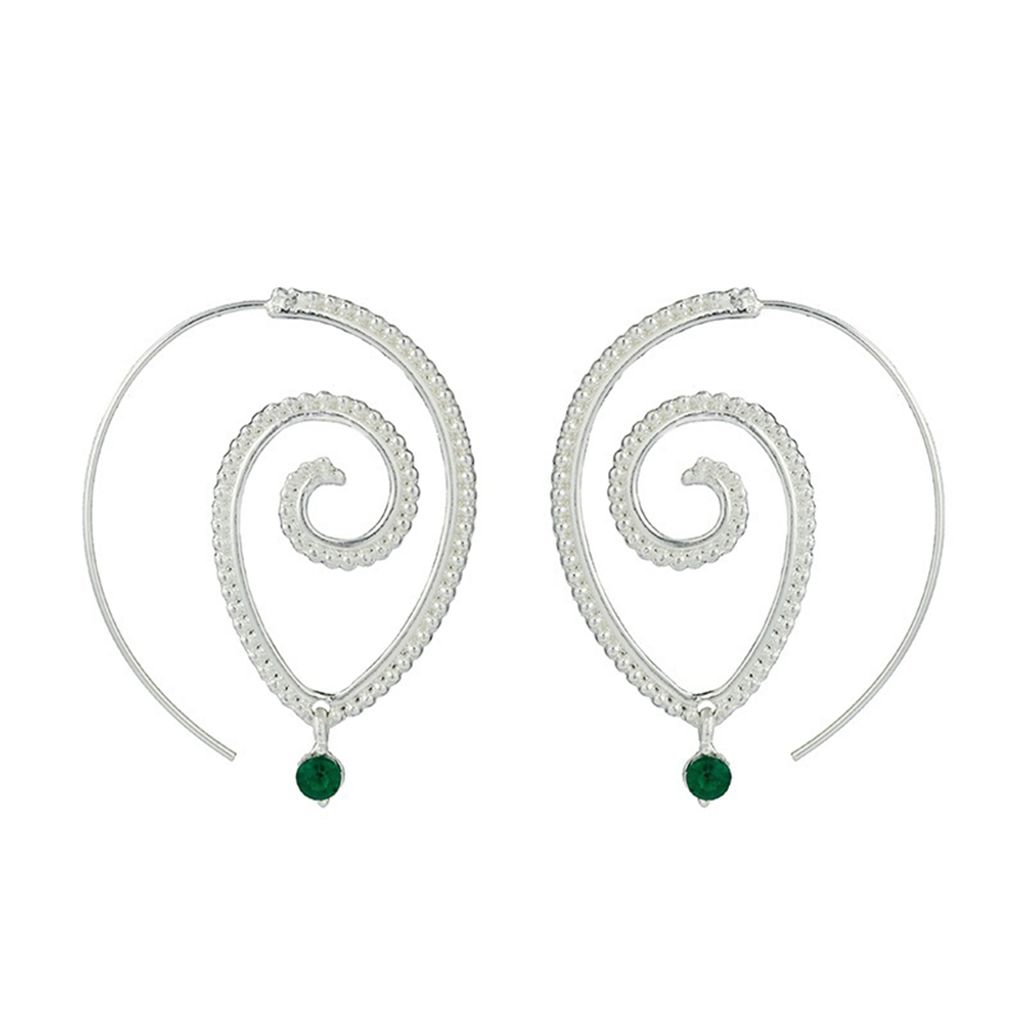 Einzigartige, spiralförmig, hohle Wassertropfen-Ohrringe für Damen, Ohrhaken-Schmuck-Silber